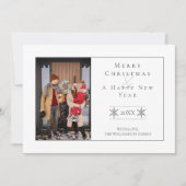 ミニマルなスノーフレーク・クリスマス |白色のフォトカード シーズンカード (正面)