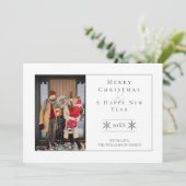 ミニマルなスノーフレーク・クリスマス |白色のフォトカード シーズンカード (スタンド正面)