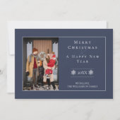 ミニマルなスノーフレーク・クリスマス |青い写真カード シーズンカード (正面)