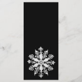 ミニマルなスノーフレーク | ブラック結婚のメニュー メニュー (裏面)