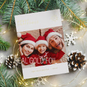 ミニマルなスノーフレークMerry Christmasの写真 箔シーズンカード