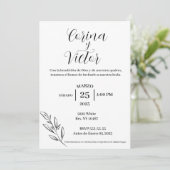ミニマルなスペイン語の招待状 招待状 (スタンド正面)