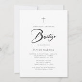 ミニマルなスペイン語 洗練された洗礼招待状 招待状 (正面)
