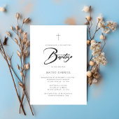 ミニマルなスペイン語 洗練された洗礼招待状 招待状