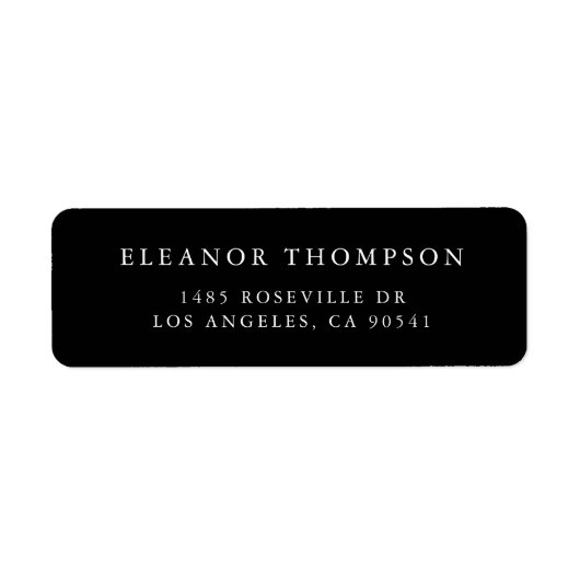 ミニマルなセリフタイポグラフィブラックパーソナライズされた ラベル (正面)
