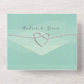 ミニマルなセージグリーンのウェディング オールインワン招待状 (裏面)