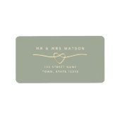 ミニマルなセージグリーンの返送先ラベル ラベル (正面)