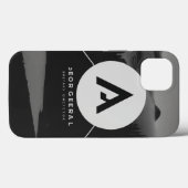 ミニマルなゼネコンのロゴ – 白黒 Case-Mate iPhoneケース (裏面 (横))
