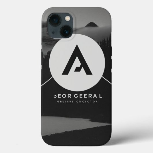 ミニマルなゼネコンのロゴ – 白黒 Case-Mate iPhoneケース (裏面)