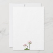 ミニマルなソフトピンク&グリーンロータスの日付を保存 招待状 (裏面)