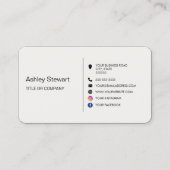 ミニマルなソーシャルメディアロゴウェブサイト赤面ピンク 名刺 (正面)