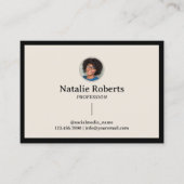 ミニマルなソーシャルメディア黒枠のカスタム写真 名刺 (正面)