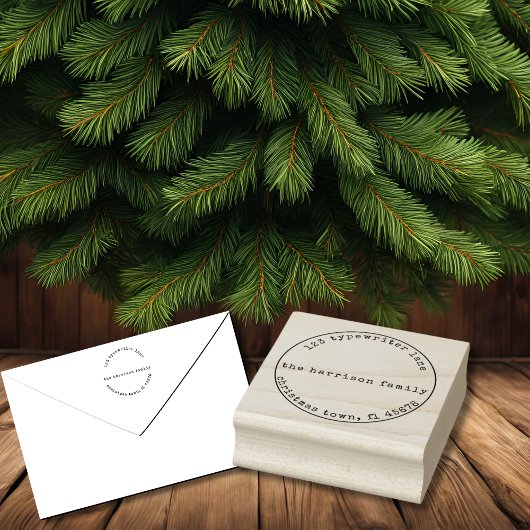 ミニマルなタイプライターのクリスマスウッドアートスタンプ ラバースタンプ