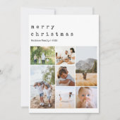 ミニマルなタイプライターのクリスマスファミリー写真 シーズンカード (正面)