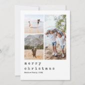 ミニマルなタイプライターのクリスマスファミリー3枚の写真 シーズンカード (正面)