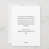 ミニマルなタイプライターのクリスマスファミリー3枚の写真 シーズンカード (裏面)