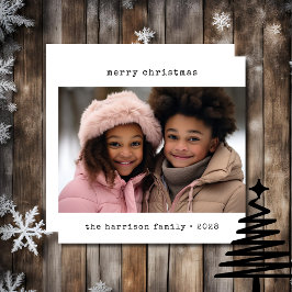 ミニマルなタイプライターのクリスマス シーズンカード