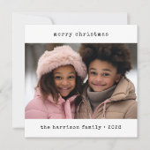 ミニマルなタイプライターのクリスマス シーズンカード (正面)