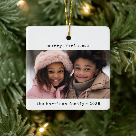 ミニマルなタイプライターのクリスマス セラミックオーナメント (ツリー)