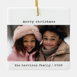 ミニマルなタイプライターのクリスマス セラミックオーナメント