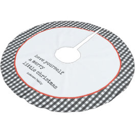 ミニマルなタイプライターの小さなメリークリスマス ブラッシュドポリエステルツリースカート