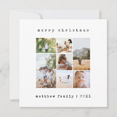 ミニマルなタイプライターファミリーフォトコラージュ シーズンカード (正面)