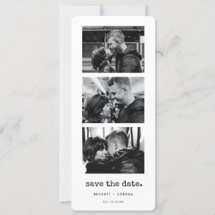 ミニマルなタイプライターフォトストリップデートを保存 案内状