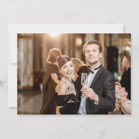 ミニマルなタイプライターホワイトカスタムウェディングフォト サンキューカード (裏面)