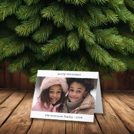 ミニマルなタイプライター折り畳みクリスマスカード シーズンカード