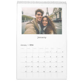 ミニマルなタイプライター白黒カスタム写真 カレンダー (1月 2026)