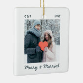 ミニマルなタイプライター結婚したスメリートの写真 セラミックオーナメント (右)