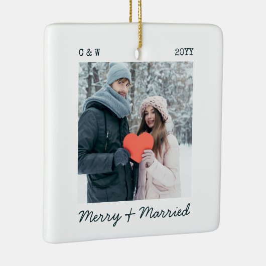 ミニマルなタイプライター結婚したスメリートの写真 セラミックオーナメント (右)