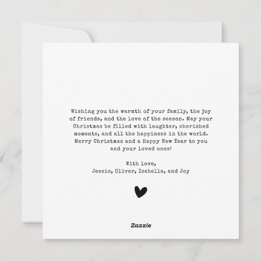 ミニマルなタイプライターMerry Christmasの写真 シーズンカード (裏面)