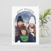 ミニマルなタイプライターMerry Christmas With Photo シーズンカード (スタンド正面)