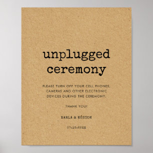 ミニマルなタイプライタ結婚ーUnpluggedの式 ポスター