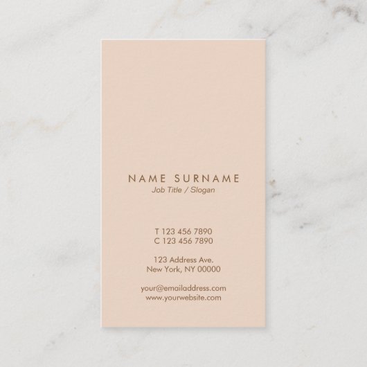 ミニマルなタイポグラフィのモモの垂直アポイントメントカード 名刺 (裏面)