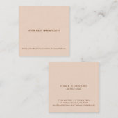 ミニマルなタイポグラフィのモモの正方形のアポイントメントカード スクエア名刺 (正面/裏面)