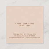 ミニマルなタイポグラフィのモモの正方形のアポイントメントカード スクエア名刺 (裏面)