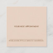 ミニマルなタイポグラフィのモモの正方形のアポイントメントカード スクエア名刺 (正面)