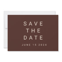 ミニマルなタイポグラフィの秋のプラム色のSave The Date