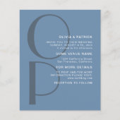 ミニマルなタイポグラフィーのモノグラム結婚式招待状 (正面)