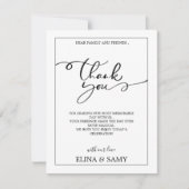 ミニマルなタイポグラフィーの感謝カード サンキューカード (正面)