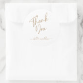 ミニマルなタイポグラフィー, ゴールド ありがとう ラウンドシール (バッグ)