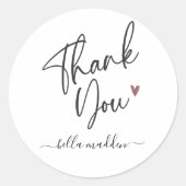 ミニマルなタイポグラフィー, モノクローム, ありがとうございます ラウンドシール (正面)