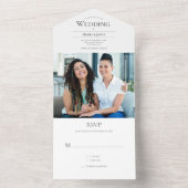 ミニマルなタイポグラフィーLGBTQ写真ウェディング オールインワン招待状 (内側)