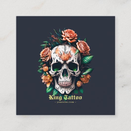 ミニマルなタトゥーアーティスト スクエア名刺 (正面)