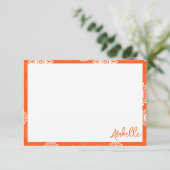 ミニマルなタンゲリンオレンジデイジーフローラ名 サンキューカード (スタンド正面)