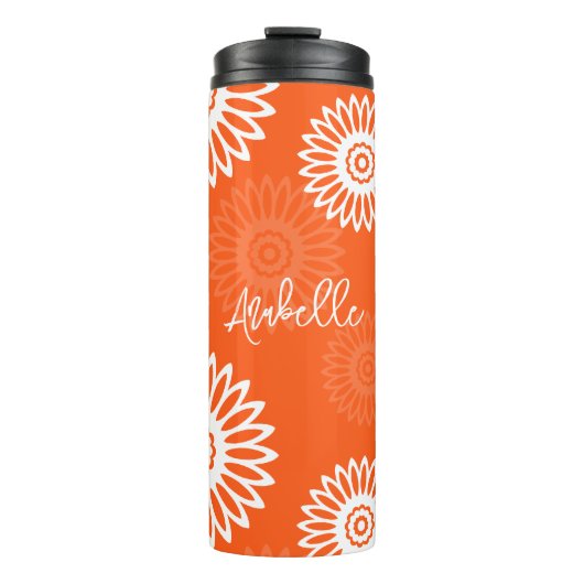 ミニマルなタンゲリンオレンジデイジーフローラ名 タンブラー (正面)