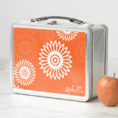 ミニマルなタンゲリンオレンジデイジーフローラ名 メタルランチボックス (インサイチュ)