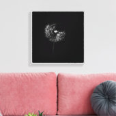 ミニマルなタンポポが白と黒のシードに移行 キャンバスプリント (インサイチュ (リビング))
